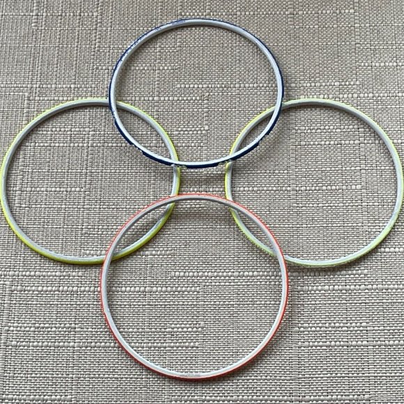 Glass Bangle Multi Color Bracelet Wrist Band Bangles Set of 4 - Picture 9 of 11